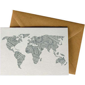 Greeting Cards Any Occasion: World Map Pattern #028