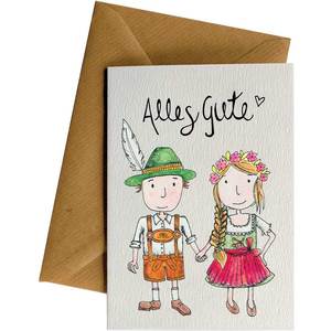 Created Greeting Cards Birthday: Lederhosen Dirndl #G057