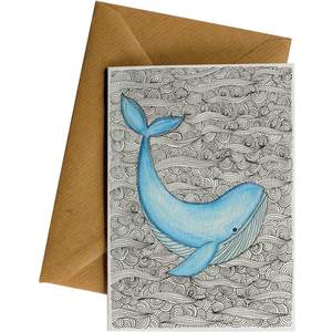 Created Greeting Cards Birthday: Pattern Whale #092