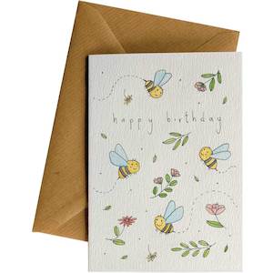 Created Greeting Cards Birthday: Happy Birthday Bees #154