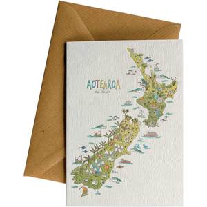 Created Greeting Cards Aotearoa Nz: NZ Nature Map #147