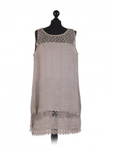 Products: Italian Linen Luca Dress Light Grey