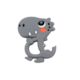 Silicone Dino Teether - Grey