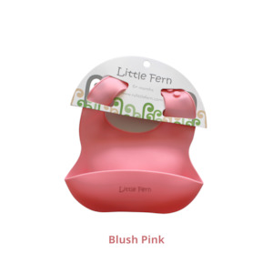 Feeding: NEW Style Silicone Baby Bibs - Blush Pink