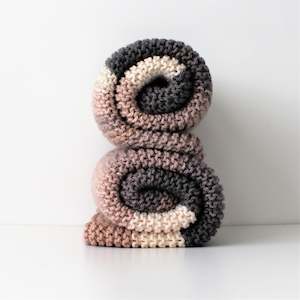 Chocolate Stripe Knitted Baby Blanket