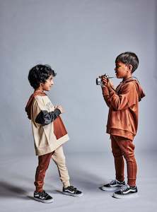 Boys: JAGGER HOODIE - Wheat Marle Block