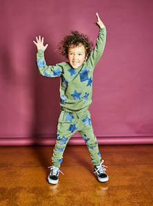 Beatnik Sweatshirt, Sage Stars