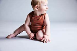 Best Selling Baby Bodysuits: HADLEY BODYSUIT - Clay SAMPLE