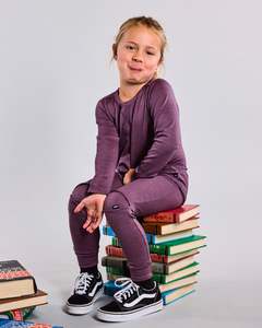 Slasher Leggings - 100% Merino Wool, Plum