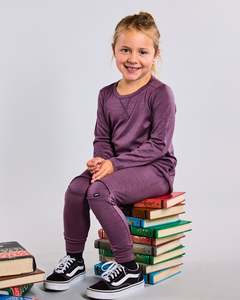 Wyatt Long Sleeve Top - 100% Merino Wool, Plum