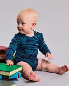 Riley Bodysuit - 100% Merino Wool, Orion Galaxy