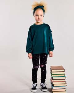 Eden Frill Top - 100% Merino Wool, Pine