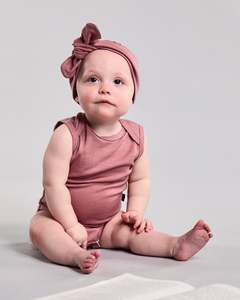 Hadley Bodysuit - 100% Merino Wool - Rose
