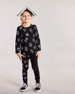 Lfoh Winter 25 Boys: Wyatt Long Sleeve Top - 100% Merino Wool, Black Monsters