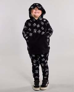 Lfoh Winter 25 Boys: Jagger Hoodie - 100% Merino Wool - Black Monsters