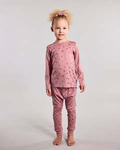 Marlow PJ Set - 100% Merino Wool - Rose Miniheart