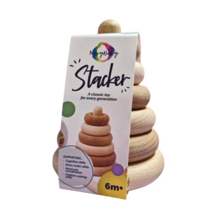 Toddler Corner: Wooden Stacker - Navy Baby