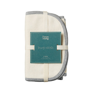 Baby Bedding: Nature Baby Burb Cloth 2 Pack - Natural/Grey Marl