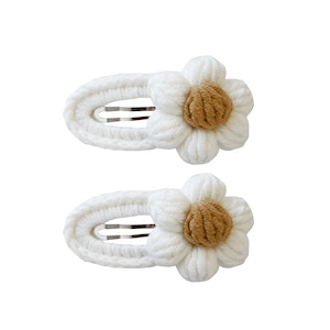 Gifts For Children: Little Sunday Crochet Daisy Clips | Cream