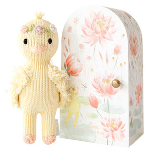 Baby Toys: Cuddle + Kind Tiny Flora the duckling - Mauve