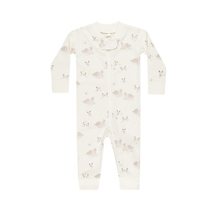 Quincy Mae Zip Longsleeve Sleeper - Swans