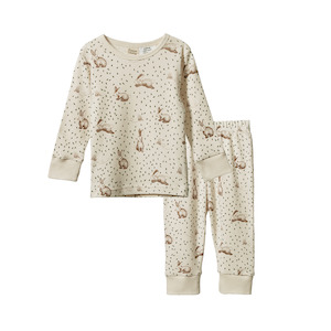 Sleepwear: Nature Baby 2PC Long Sleeve Pyjama Set - Rabbitty Print
