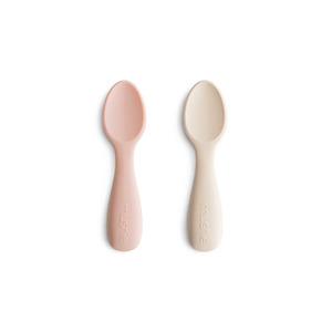 Home: Mushie Toddler Starter Spoons - Blush/Shifting Sand