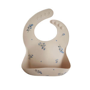 Bibs 1: Mushie Silicone Bib - Lilac Flowers