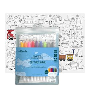 Hey Doodle Reusable Marker Playmat - Toot Toot Honk