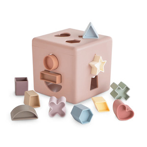 Baby 1: Mushie Shape Sorting Box - Blush