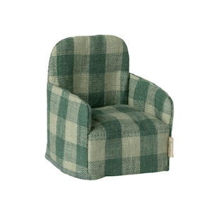 Maileg Folding Chair Mouse - Green Check