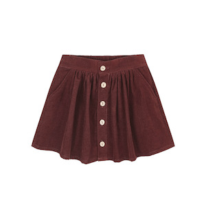 Pre Orders: Rylee + Cru Button Front Mini Skirt - Burgundy