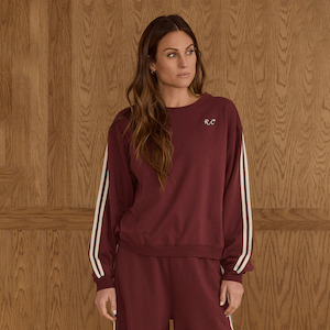 Rylee + Cru Womens Oversized Sweatshirt - Burgundy