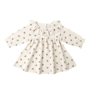 Quincy Mae Velour Baby Dress - Holly Berry