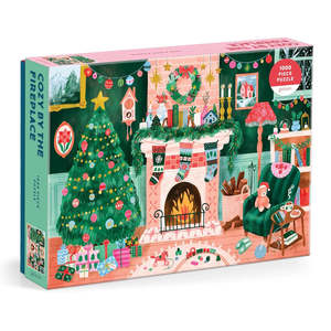Holiday Fun: Galison 1000 Piece Puzzle - Cozy by the Fireplace