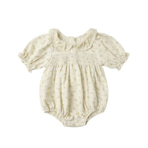 Quincy Mae Collared Bubble Jumpsuit - Golden Floral