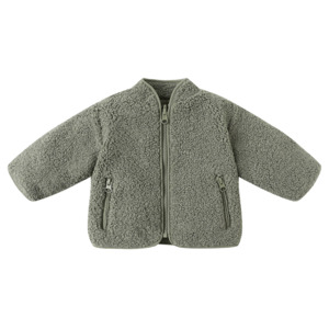 Quincy Mae Shearling Zip Jacket - Forest
