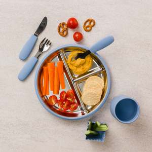 Nesting Stainless Divided Suction Plate 20cm
