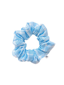 Blue Check Scrunchie