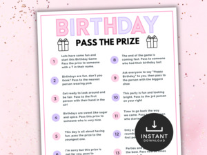 Birthday: Birthday Pass the Prize Pink
