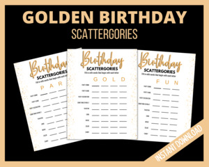 Birthday: Golden Birthday Scattergories