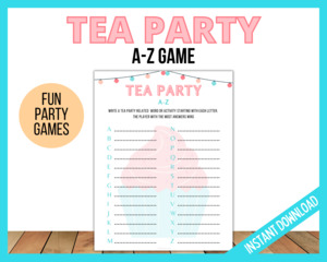 Birthday: Tea Party A-Z Game