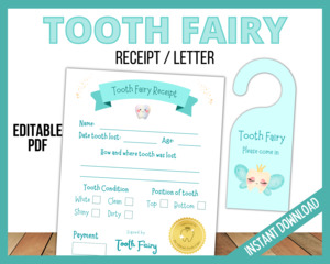 Tooth Fairy Receipt/Letter