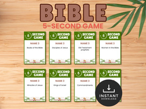 All Printables: Bible 5 Second Game