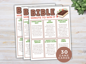 All Printables: Bible Minute To Win It Game