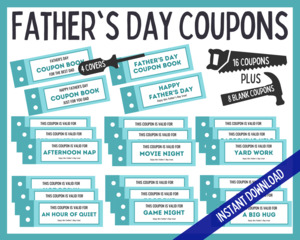 Fathers Day: Fathers Day Coupons - Blue