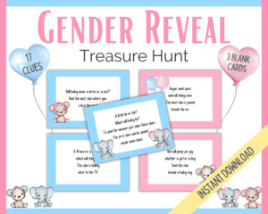 Gender Reveal Treasure Hunt - Pink and Blue