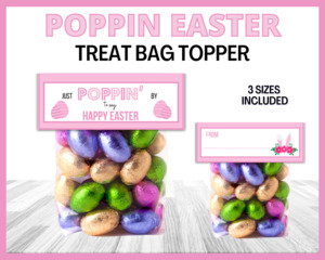 Poppin By Easter Treat Bag Topper - Pink