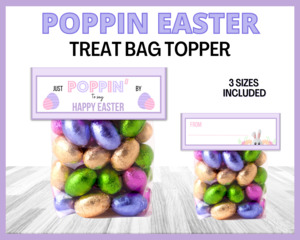 Poppin Easter Treat Bag Topper - Purple