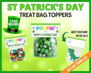 Poppin St Patrick's Day Treat Bag Topper